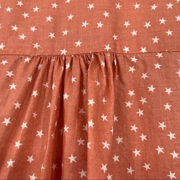 Madewell Wrap V-neck Pleated Tie Waist Button Cuff Blouse in Star Scatter Pink - Picture 11 of 15